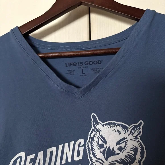 Life is Good Crusher Bookish Owl Tee - Picture 4 of 6